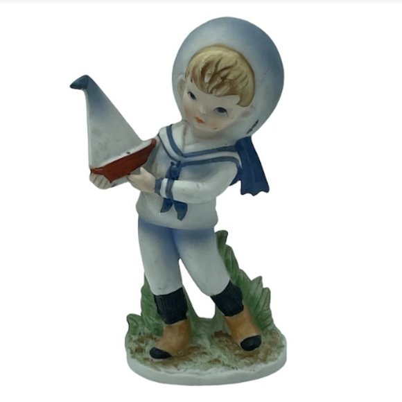 Vintage Lefton Little Sailor Boy Boat Figurine Collectibles Home Décor Display - Picture 5 of 5